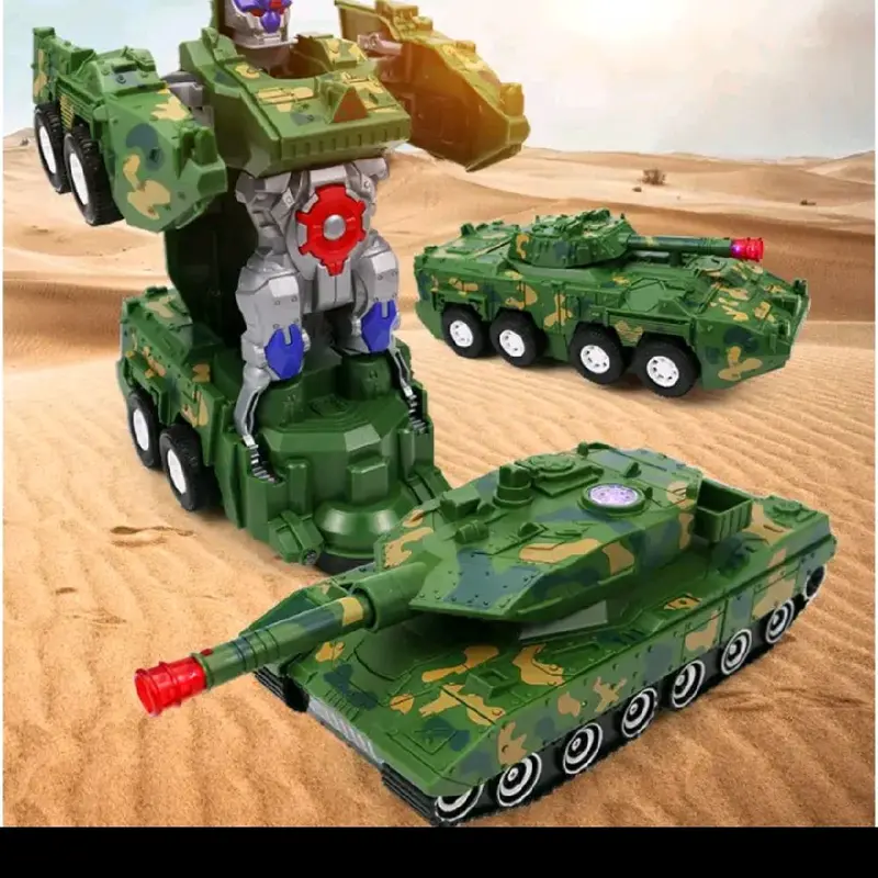Đồ Chơi Xe Tăng Biến Hình Robot Tự Động Có Đèn Và Nhạc Bộ quà tặng cho bé Toy 5