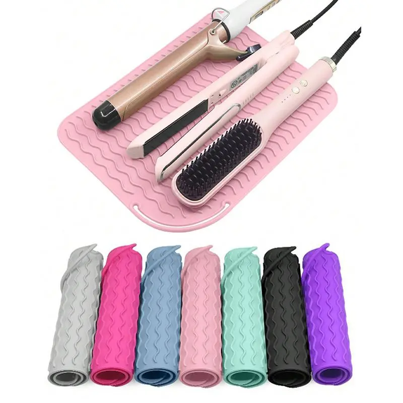 Portable Heatless Hair Straightening Iron Mat, Silicone Heat Resistant Hair Straightener Pad, Hair Styling Tool Accessories for Home & Travel 0