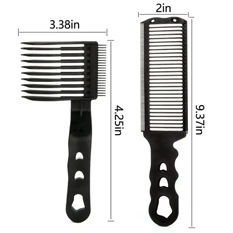 Lược Chải Tóc, 2 Chiếc, Lược Chải Tóc Phẳng Lên Đầu, Thích Hợp Cho Thợ Cắt Tóc, Dụng Cụ Tạo Kiểu Fade, Dành Cho Nam Giới, Chịu Nhiệt, Bàn Chải Fade, Thích Hợp Cho Salon, Pha Trộn dầu  hói 5