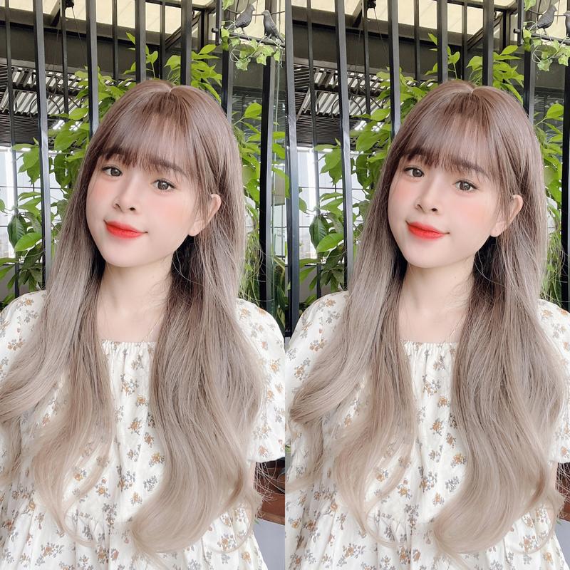 Tóc Giả Nguyên Đầu Ombre Nâu Trà Tóc Giả Wig Women