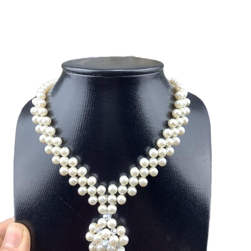 Chuỗi Vòng Cổ Ngọc Trai san hô tết 3 có bông hoa mai ốp cổ,Mặc Áo Dài , váy hở cổ ,Cách Tân, Truyền Thống, Phong Cách Cổ Điển, sang chảnh