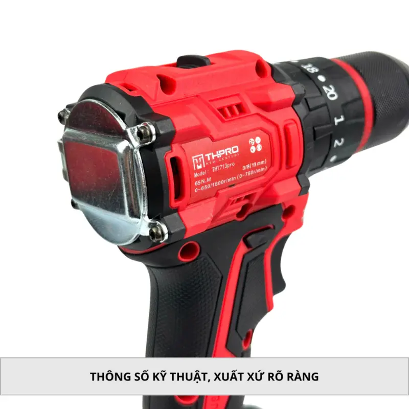 THÂN Máy Khoan Pin THPRO TH7713 3 Chức Năng Đầu 13mm Autolock Động Cơ Không Chổi Than Chân Pin Phổ Thông 4