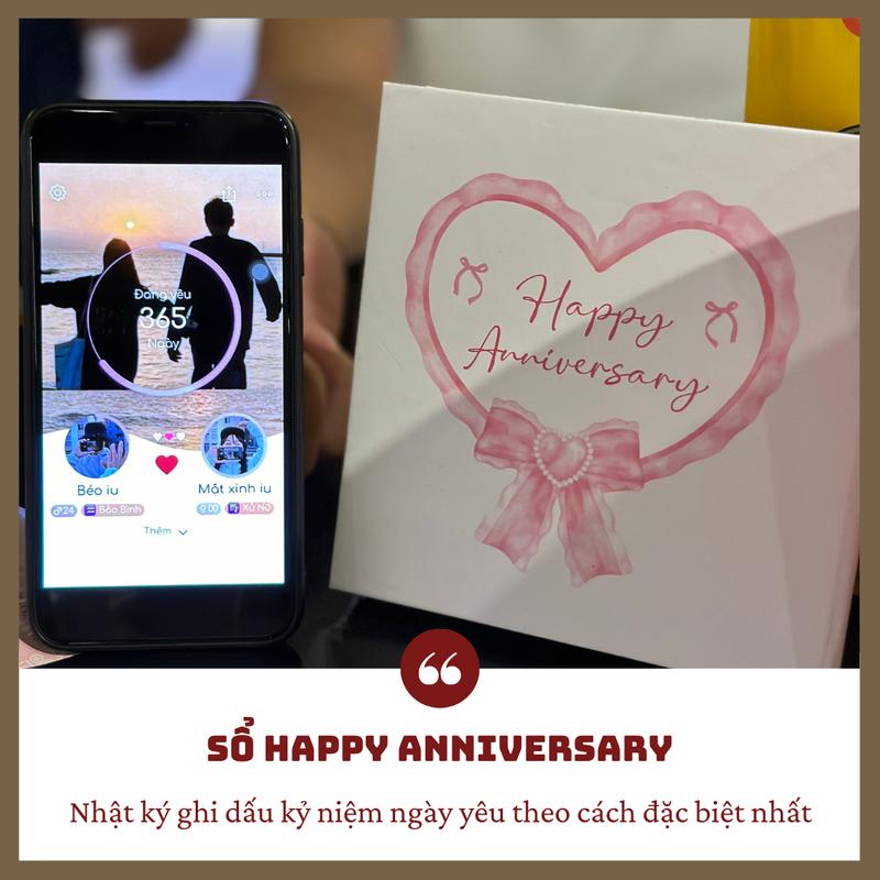 Sổ tay Happy Anniversary - Quà tặng Kỷ niệm tình yêu ngọt ngào - Cherishnotebook
