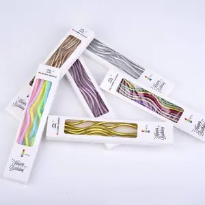 Lilin Ulir Spiral Panjang / Spiral Candle Premium Gold Silver Pastel