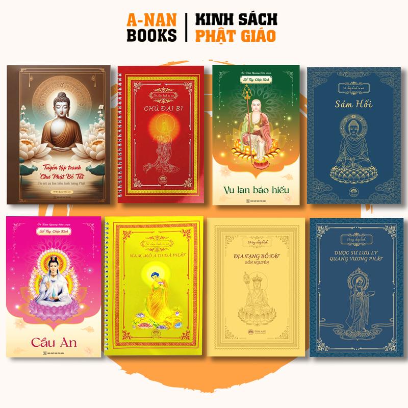 Sổ chép kinh, Vở chép Kinh Địa Tạng, Dược Sư, Sám Hối, Vu Lan, Cầu An, Chú Đại Bi, Hồng Danh, Tranh chư phật bồ tát