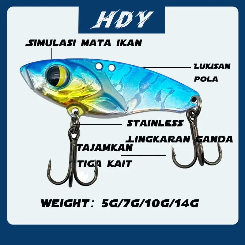 Umpan Casting Umpan Pancing Metal VIB Lure Blade Bait Lure Baits Tembaga Dilapisi Timbal  5g/7g/10g/14g 2