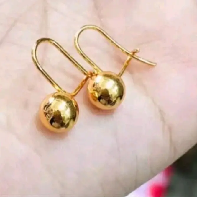 Anting Wanita Motif Desi Bulat Polos Gold