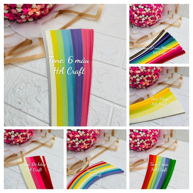 540 tờ giấy gấp sao nhiều màu, bó hoa sao giấy, lọ điều ước, quà tặng handmade diy S0189