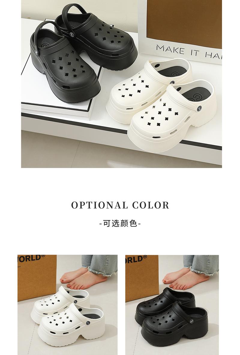Product Introduction of Thick soled perforated shoes for women wearing slippers, summer home shoes for women, couple EVA slippers, cool slippers for women 9