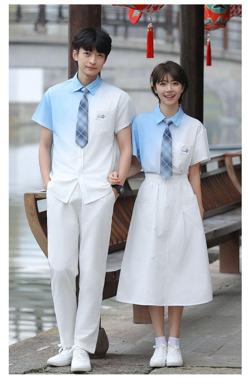 Product Introduction of Graduation Class Outfit Set - Trendy Gradient Color Short Sleeve Shirt |     School Uniform for Middle School Students, Performance & Recital |     Stylish Academic Wear (Boys & Girls) 23