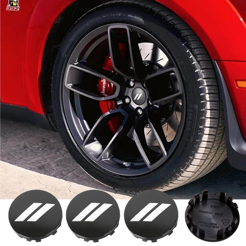 4pcs/Set 63mm Car Logo ForDodge Charger Challenger Hell Cat SRT ForChrysler 300C Wheel Center Hub Caps Rim Cover Emblem Stickers 0