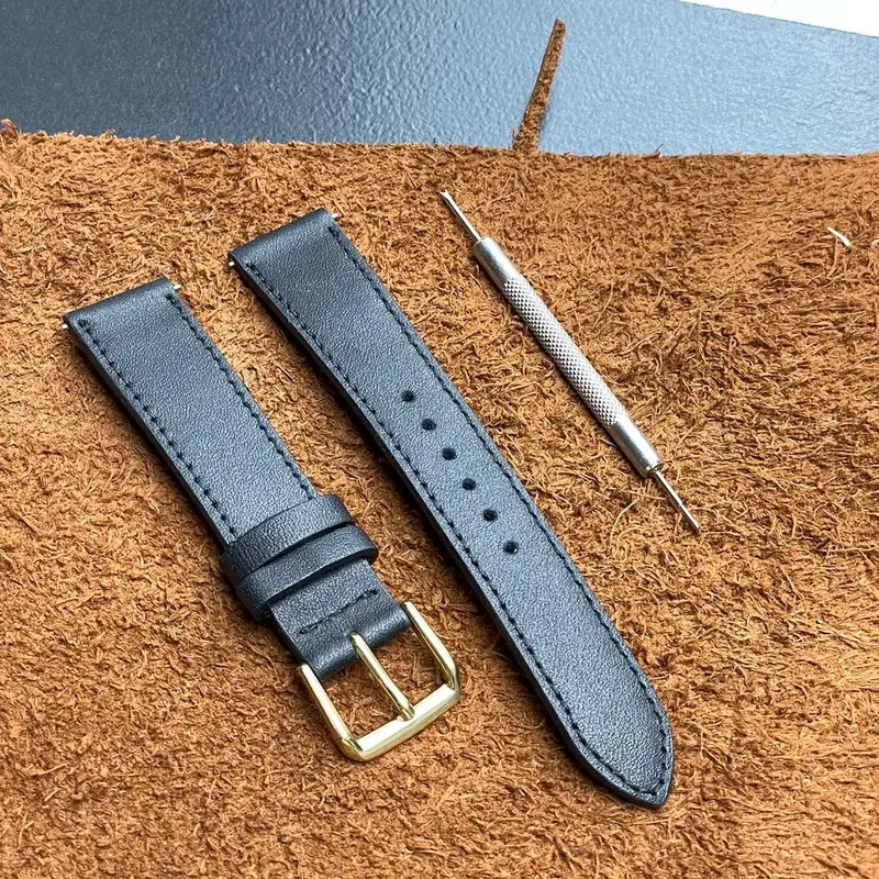 (Có sơn viền)Dây Da Bò Vintage hai lớp chỉ may sơn cạnh đầy đủ phụ kiện(nhiều size) 2