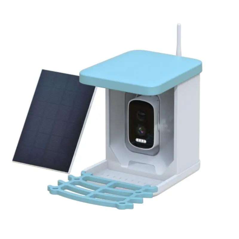 Solar Powered Bird Feeder with Camera, 1 Set 1080P Solar Low Power & Night Vision & IP66 Waterproof Bird Feeder, Smart Feeder for Outdoor & Garden & Yard, Gifts