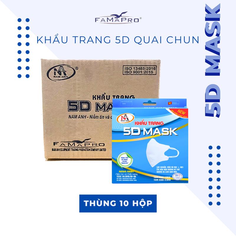[THÙNG 100 CÁI] Khẩu trang 5D quai thun 3 lớp kháng khuẩn nhiều màu