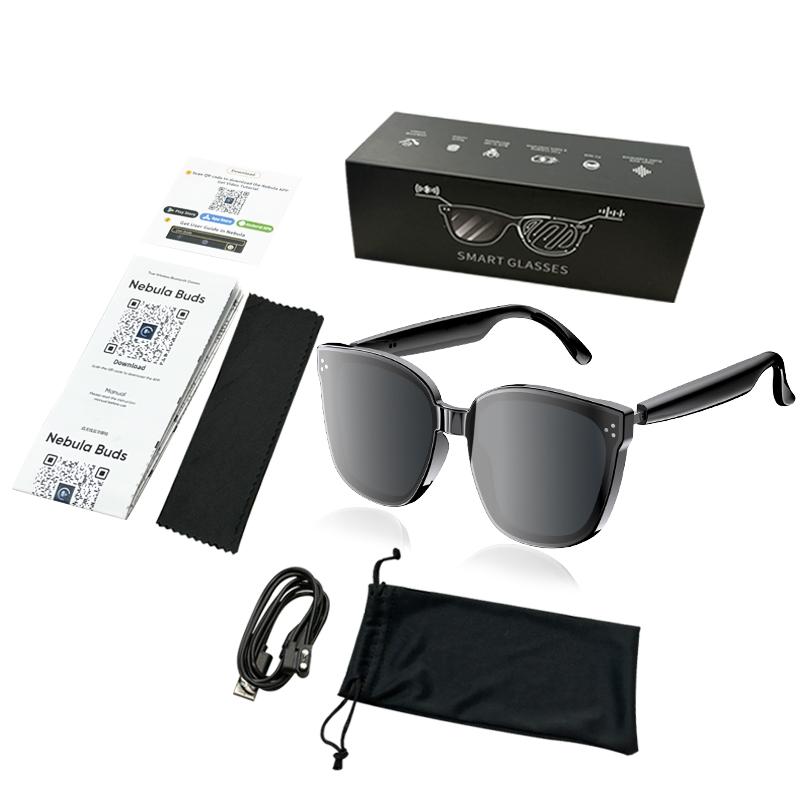 AI Smart Glasses Intelligent Real Time Language Translator Wireless Headphone AI Chat Smart Sunglasses Black - Image 5