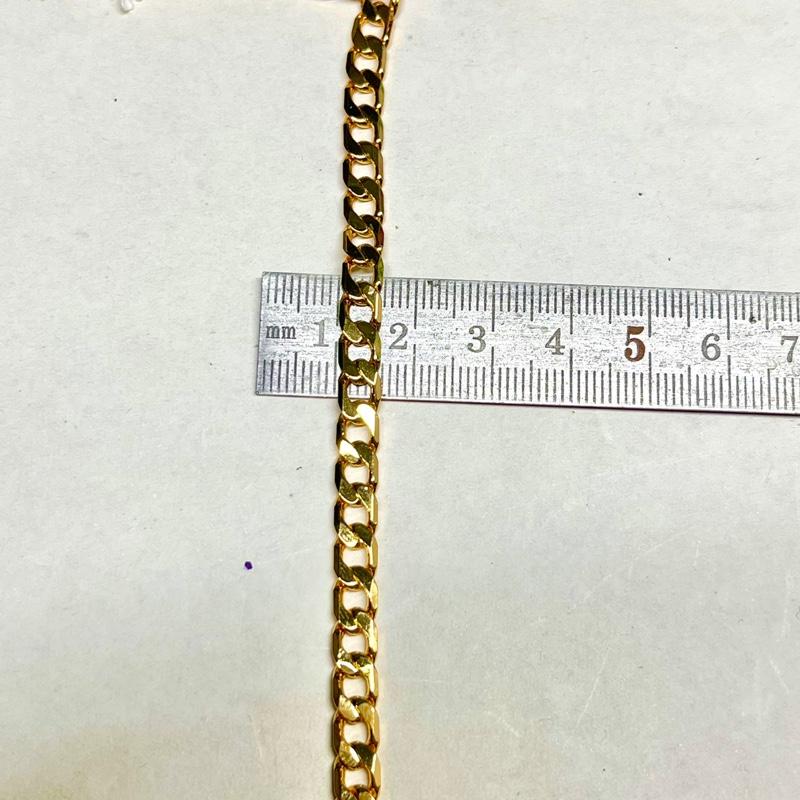 Product Introduction of Dây chuyền saphia xi mạ 18k vàng chanh. Kiểu khoen lật thưa. bản 6li và bản 5li [Đồng Thau xi mạ vàng] 12