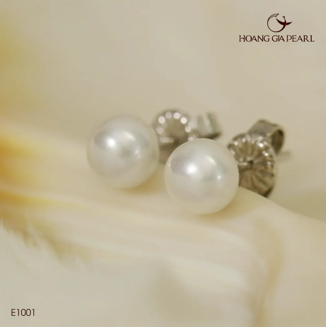 BÔNG TAI NỤ NGỌC TRAI - HÌNH DẠNG BÁN CẦU - BY HOANG GIA PEARL