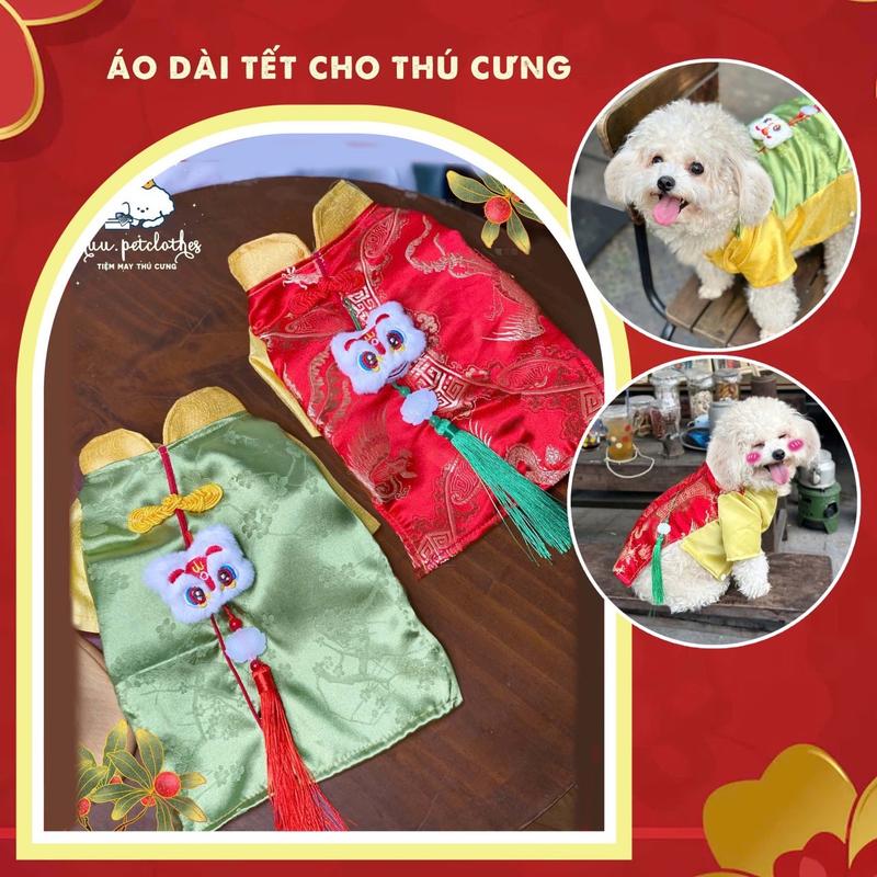 ￼Áo Dài Tết Cho Chó Mèo 2025 Quần Áo Tết Cho Thú Cưng Thiết Kế đồ  thần 1