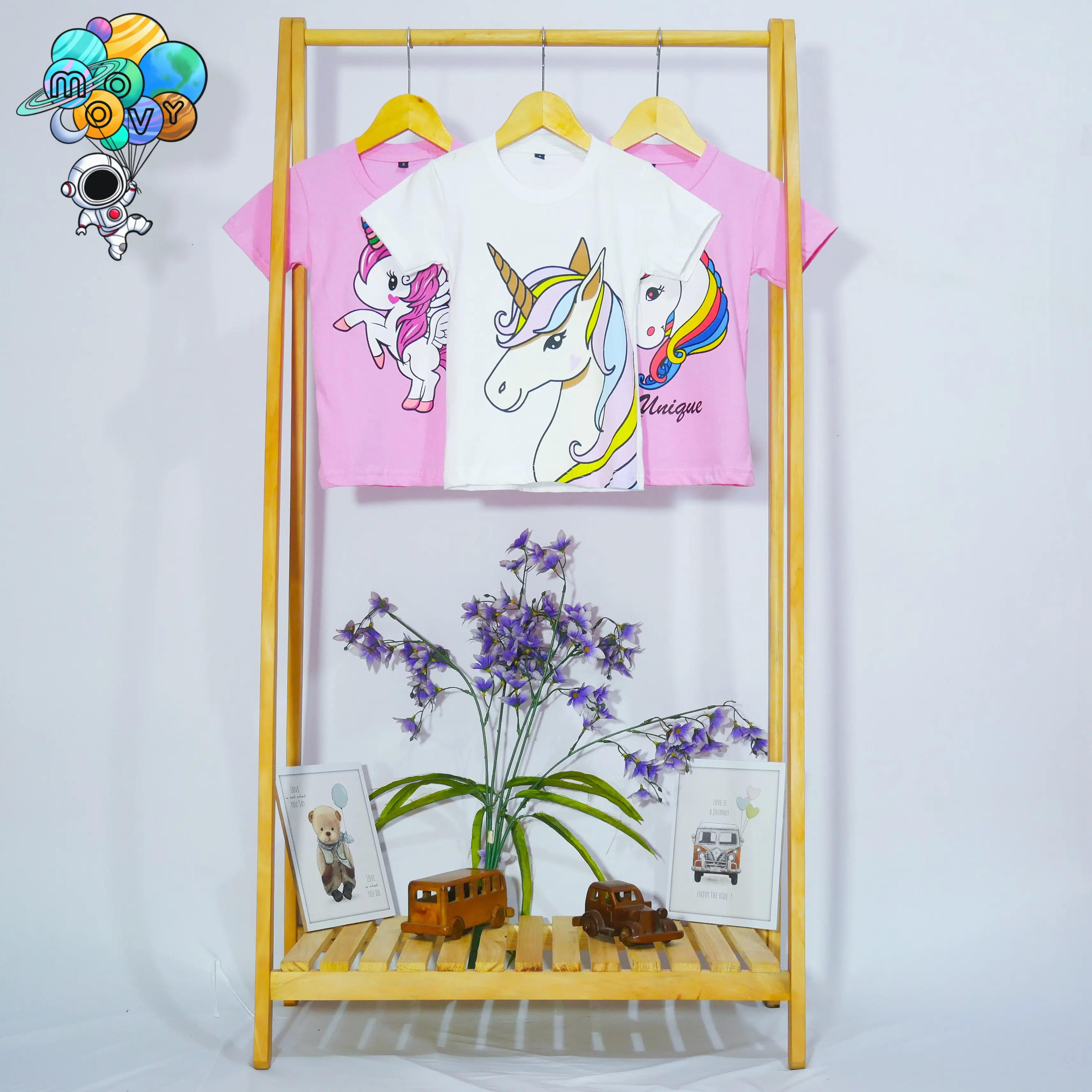 Pakaian Anak Cewe / Cewek / Perempuan Usia 1 - 8 Tahun Motif Uniqorn Bahan Cotton Combed 30S Sablon Plastisol