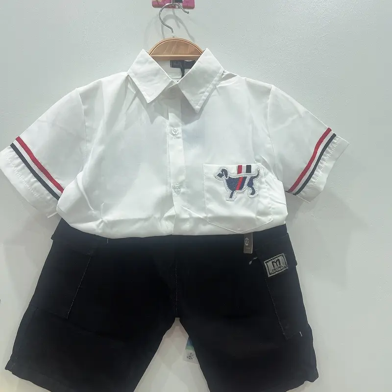 Sét áo sơmi+quần bò cho bé trai siêu hót 3