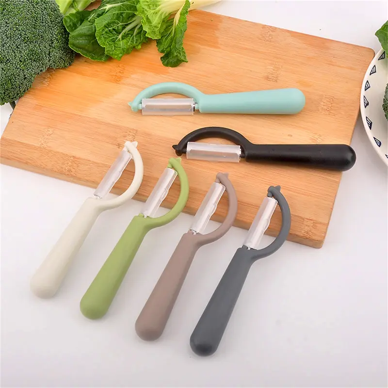 Dụng Cụ Gọt Trái Cây Có Tay Cầm Tròn Chống Trượt, Tay Cầm Thoải Mái, Dễ Vệ Sinh, Bề Mặt Mờ, Đa Chức Năng, Lưỡi Thép Không Gỉ Sắc Bén, Dụng Cụ Gọt Rau Củ Gia Đình 6