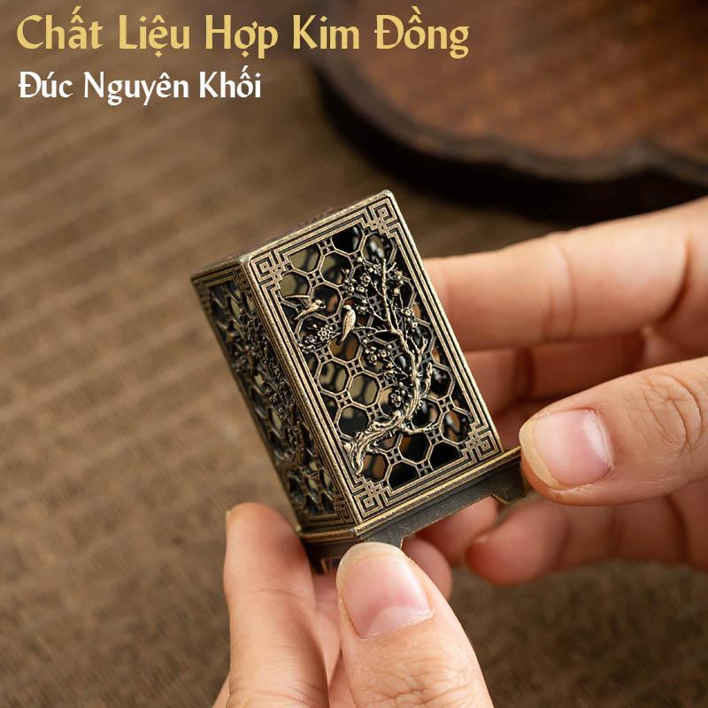 Product Introduction of Lư Đồng Tháp Xông Trầm Trang Trí Phong Thuỷ Đón Tết A5X Chất Liệu Hợp Kim Đồng Nguyên Khối - Decor Phòng, Dầu Thơm 17