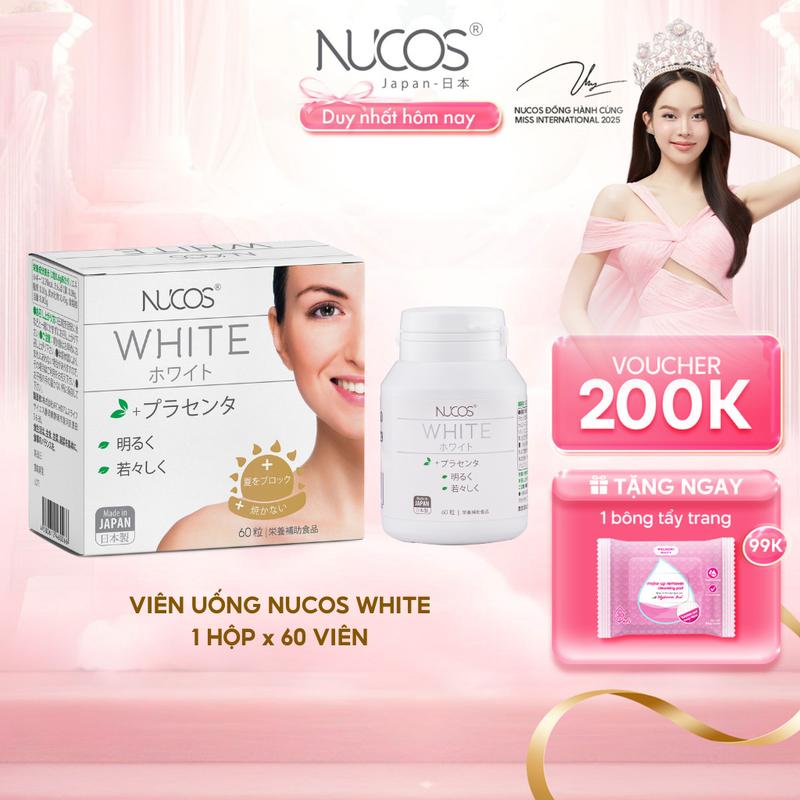TPBVSK Viên Uống Trắng Da Nucos White Hỗ Trợ Mờ Thâm Nám Sáng Da Hộp 60 viên