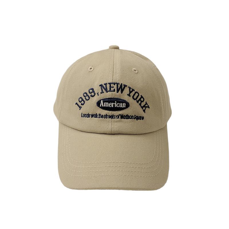 Korean Retro Baseball Cap for Men & Women - Autumn & Winter Versatile Street Style with "1989" Letter Embroidery, Duckbill Hat for Summer, Couple's Design 4
