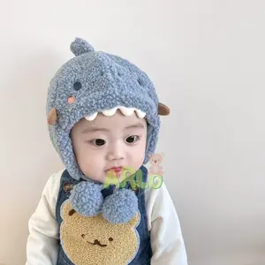 Topi Kupluk Dino Motif Dinosaurus Bayi Anak Cowok dan  Cewek usia 3 bulan-2 tahun Hat Kids Baby  Boys and Girls  Unisex Lucu Halus