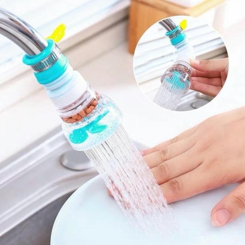 Combo 6 Đầu Vòi hạt Lọc Nuớc Tăng Áp 360 Độ Có Thể Kéo Dài Rửa Chén Bát Có Khóa Cổ Dê