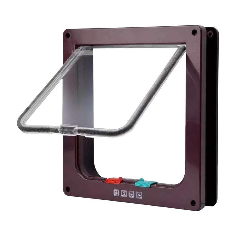 Product Introduction of Trap DoorSmart Pet Door 4 Way Lock Security Flap Sliding Door Controllable Switch Cat Puppy Safety Gate Dog Kitten Flap Door Pet Supplies 16
