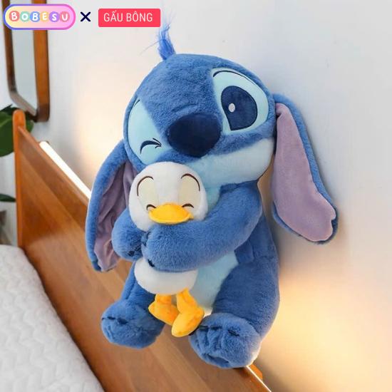 Gấu Stitch Gấu Bông Stitch Ôm Vịt Cute Giá Rẻ Gấu Bông Stitch Xanh Cao Cấp Chất Liệu Vải Lông Thỏ Mềm Mại