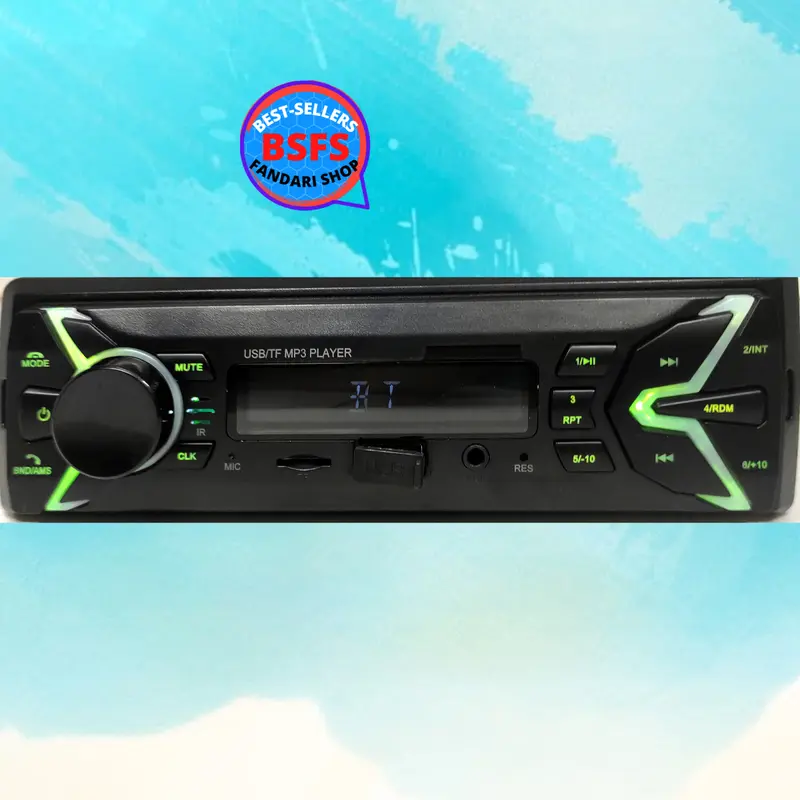 Tianyu [COD] Tape BLUETOOTH tip Mobil AUDIO universal head unit singgle din Mp3 Player Dengan 7 Warna lampu tombol 12 volt Car Kabel 1