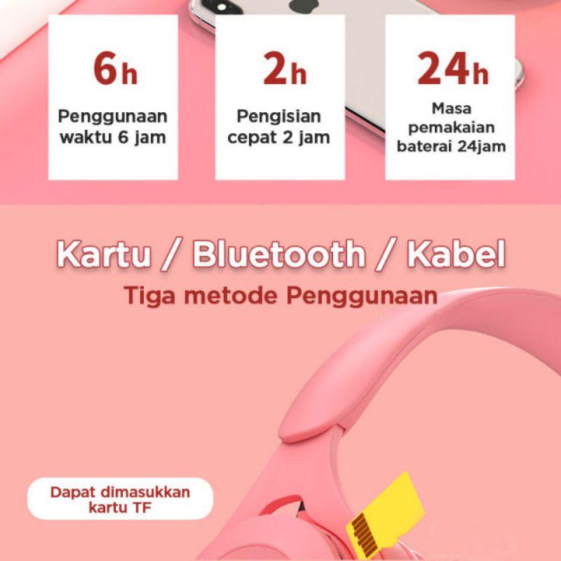 Headset Bluetooth Bando Macaron Y08 Headphone Super Bass Stereo Macaron Wireless earphones headphones 5