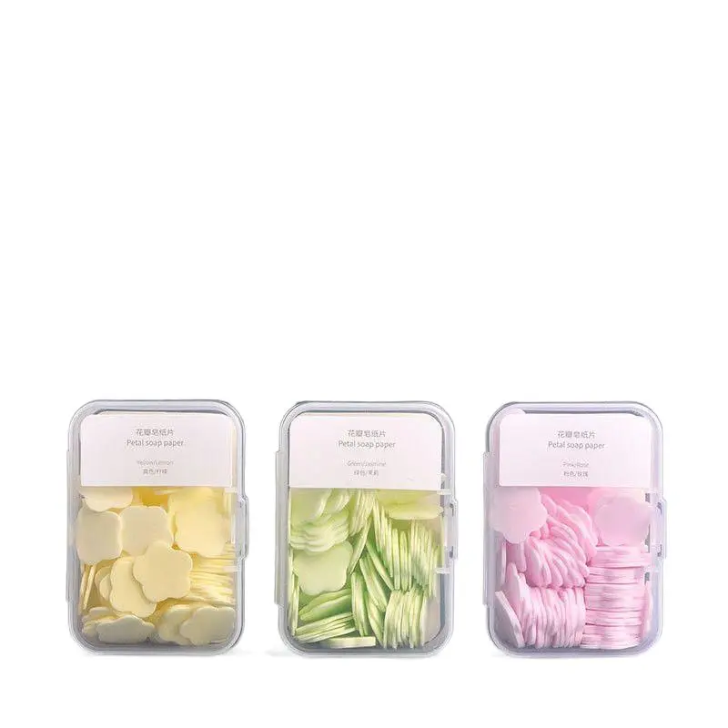 Hand Washing Petals Antibacterial Soap Sheet Soap Flake Disposable Soap Slice Outdoor Travel Portable Hand Washing