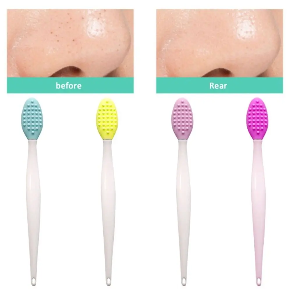 Portable Clean Pores Beauty Nose Brush Soft Fur Silicone Nasal Brush Manual Facial Brush