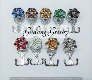 Hook gorden - Huk Gorden atau Cantolan Tali Pengait Gantungan Gorden Model Teratai SILVER TERMURAH