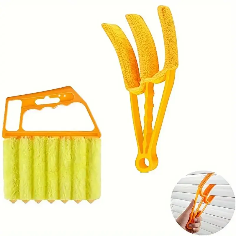 Product Introduction of Venetian Blind Cleaning Brush, 2 Counts Window Air Conditioner Duster, Plastic Head Cleaning Tool, No Charging Manual Operation Cleaning Tool 0