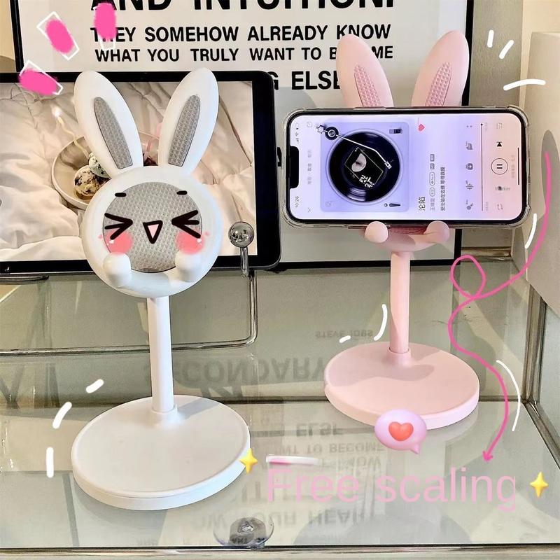 Product Introduction of Adorable Rabbit Mobile Phone Bracket Adjustable Desktop Super Stable Lazy Bracket Binge-Watching Tool Accessories Cellphone Smartphone Stand Mount 9