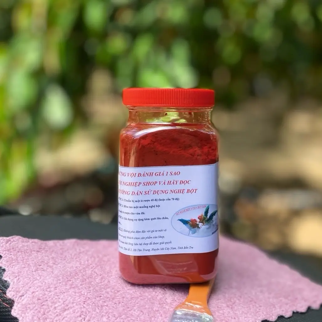 Nghệ bột hủ 250g kèm khăn và cọ - Sản phẩm nghệ xà cừ nguyên chất vô  nghệ việt nam