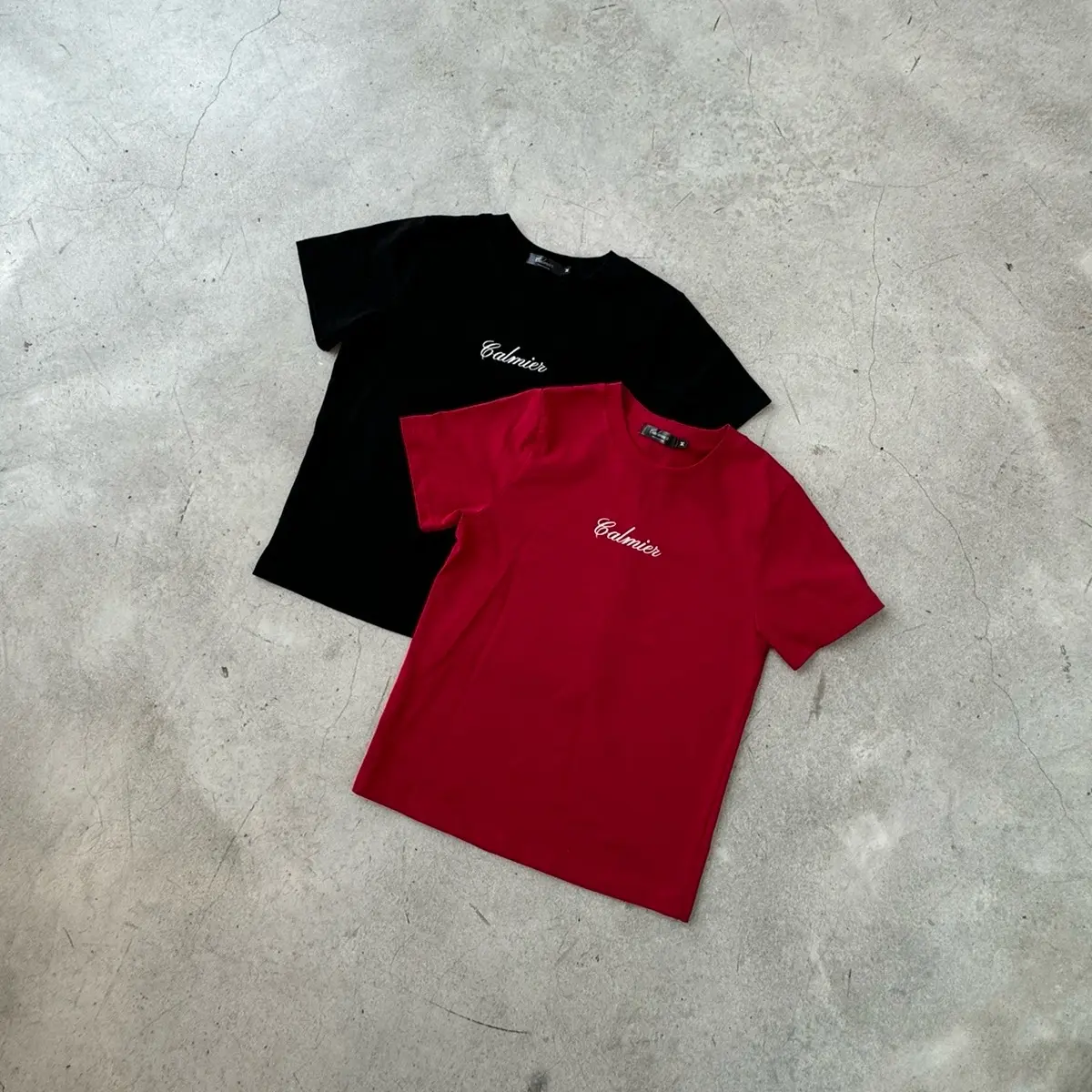 CALMIER Áo Baby Tee Thêu Chữ Calmier Cổ Tròn Nữ