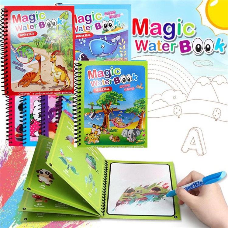 Quyển Sách Tranh Tô Màu Nước Ma Thuật kèm bút Tái Sử Dụng Nhiều Lần Loại…
