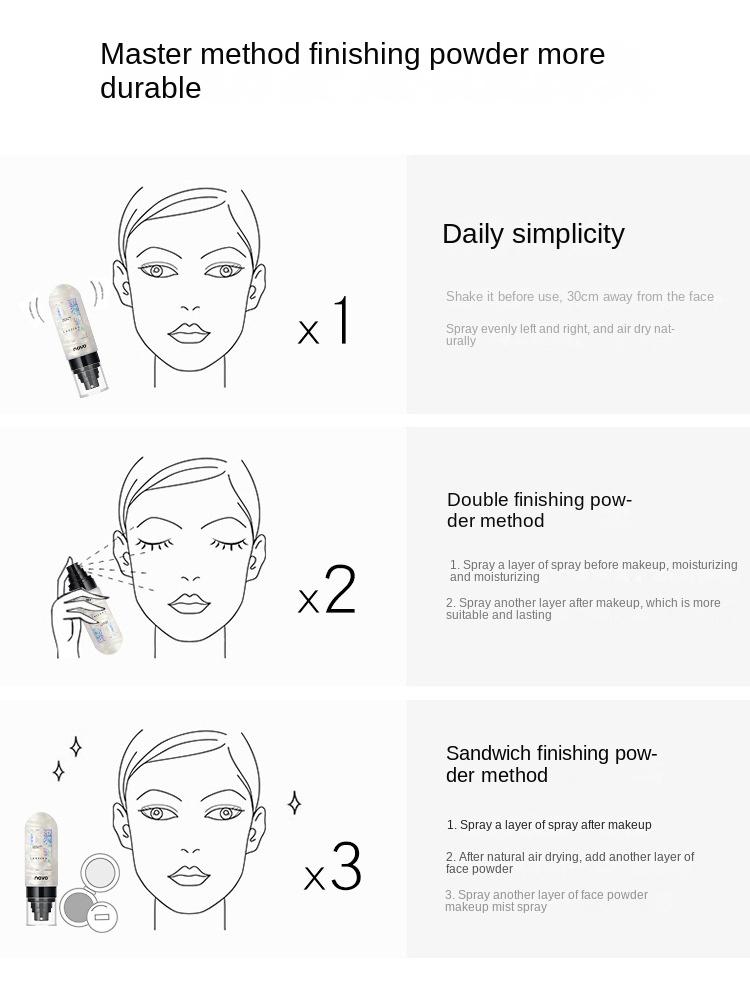 Product Introduction of Chamomile Makeup Spray Hydrating and Moisturizing Light and Quick-drying Film Lasting Waterproof and Sweat-proof 11