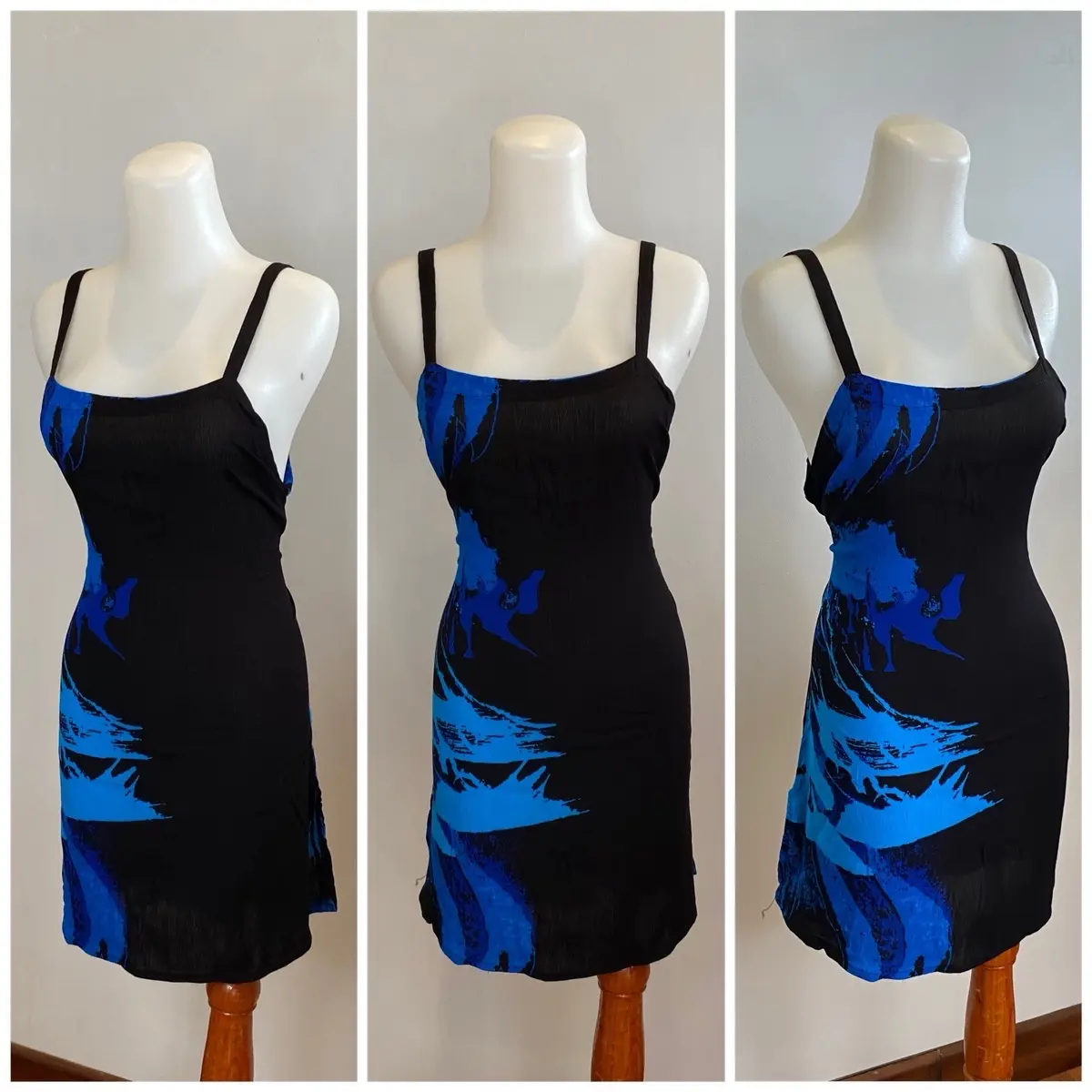 Mini Dress Tanktop Api Biru Crinkle