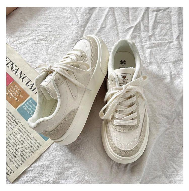 Product Introduction of Platform Canvas Shoes for Women 24 Spring and Autumn New Niche Original Retro Versatile Sneakers Hong Kong Style Student White Shoes 10