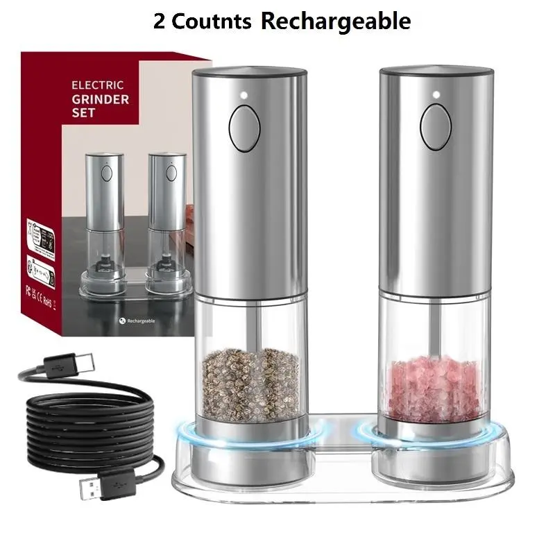 Electric Blender, Rechargeable Electric Salt & Pepper Blender, Household Kitchen Appliances for Daily Use 0