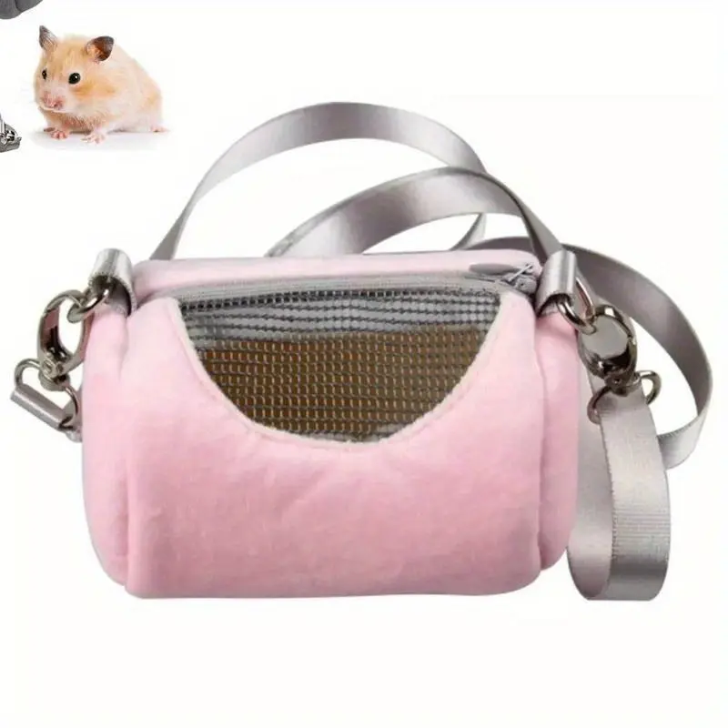 Portable Hamster Carrier Bag Small Pet Outing Hamster Cylinder Shoulder Bag Warm Breathable Bed Squirrel Hedgehog House