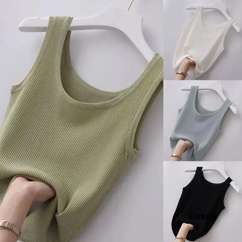 (sharing)Sports T-shirts  Ladies Bottoming Sleeveless Threaded Vest Slim Fit Four Seasons Bottoming Vest(FL)