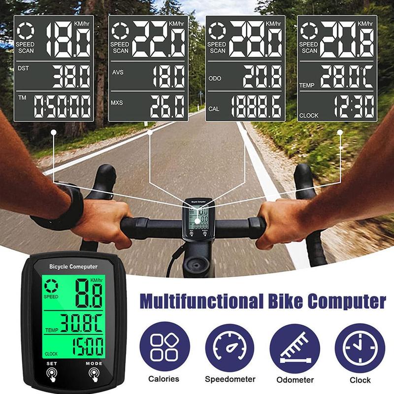 Product Introduction of Bicycle Speedometer Odometer Set Waterproof Wired LCD Digital With Backlight Cycle Computer Cycling Bike Tool Outdoor 25