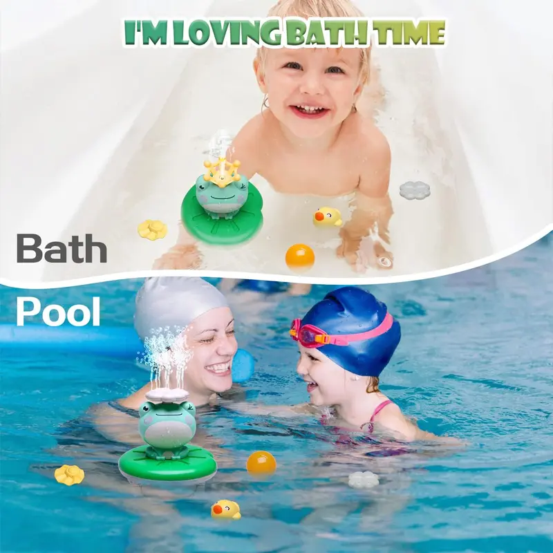 Frog Design Bath Toy, Water Sprinkler Baby Bathing Toy, Fun Bathtub Toy for Kids, Baby Toys, Bathing Supplies, Valentine's Day Gift, Bathroom Decor Ideas 2